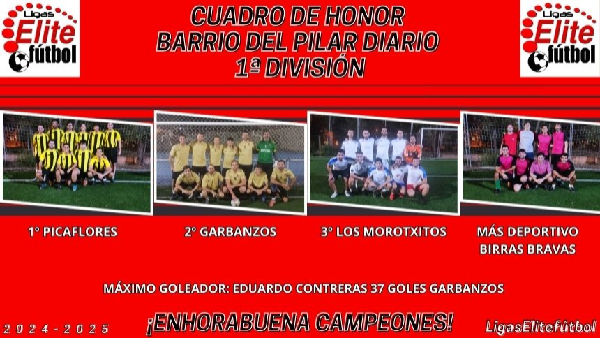 CUADRO DE HONOR. BARRIO DEL PILAR DIARIO 1ª DIVISIÓN